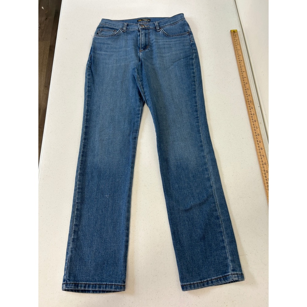 Lee Relaxed Fit Straight Leg Mid Rise Blue Denim Jeans Size 5 Medium Wash 4915